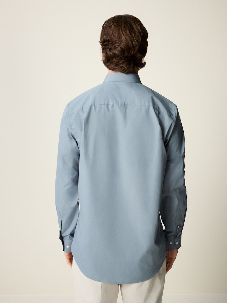 Steel Blue Regular Fit Easy Care Single Cuff Shirt - Image 2 of 7