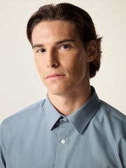 Steel Blue Regular Fit Easy Care Single Cuff Shirt - Image 3 of 7