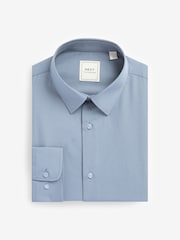 Steel Blue Regular Fit Easy Care Single Cuff Shirt - Image 5 of 7
