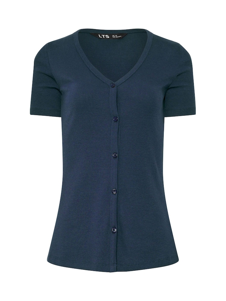 Long Tall Sally Blue Button Through T-Shirt - Image 5 of 5 Long Tall Sally Blue Button Through T-Shirt - Image 5 of 5