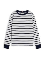 Tommy Hilfiger Blue Essential Stripe Relaxed Long Sleeve T-Shirt - Image 5 of 5