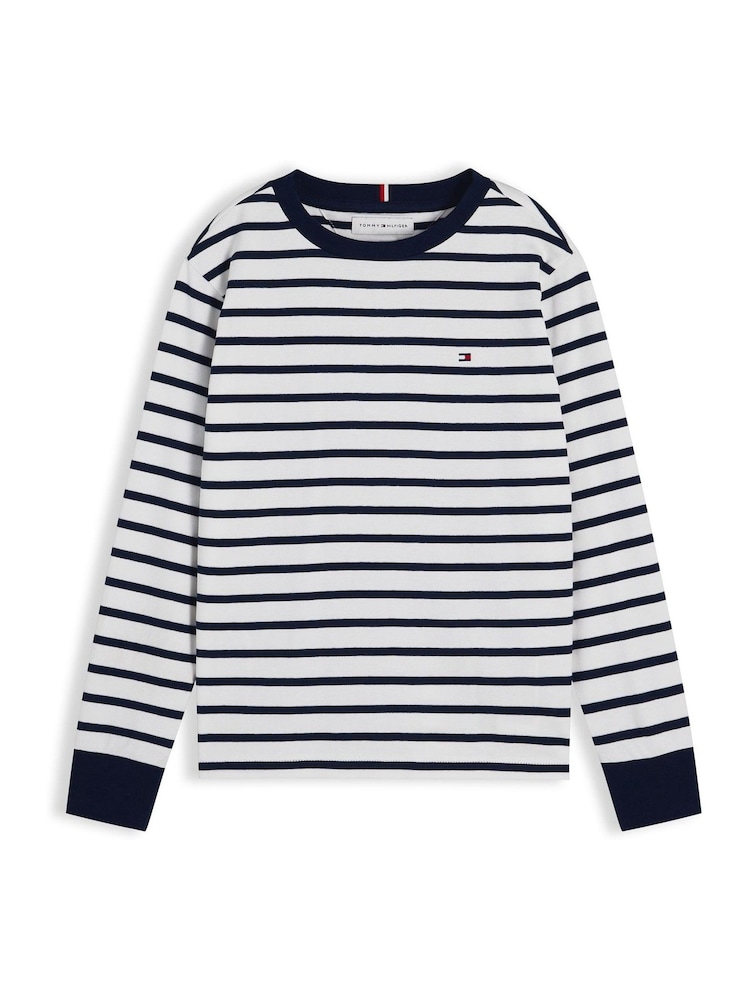 Tommy Hilfiger Blue Essential Stripe Relaxed Long Sleeve T-Shirt - Image 5 of 5