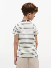 Tommy Hilfiger Cream Essential Flag Embroidery Crew Neck T-Shirt - Image 2 of 5