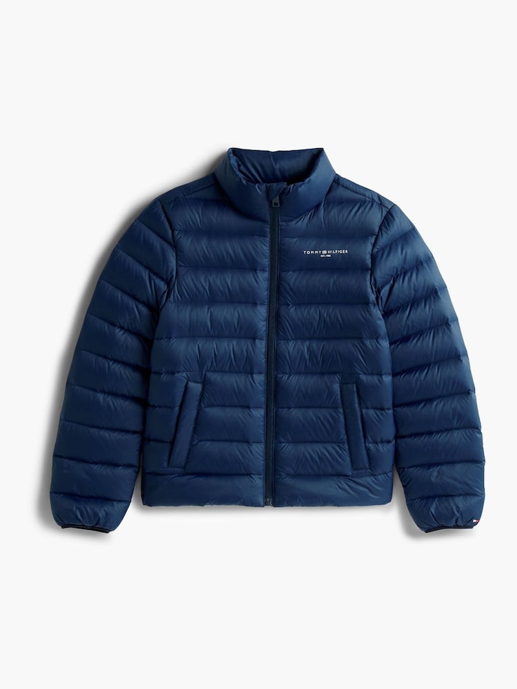 Tommy Hilfiger Blue Essential Lightweight Down Jacket - Image 2 of 2 Tommy Hilfiger Blue Essential Lightweight Down Jacket - Image 2 of 2