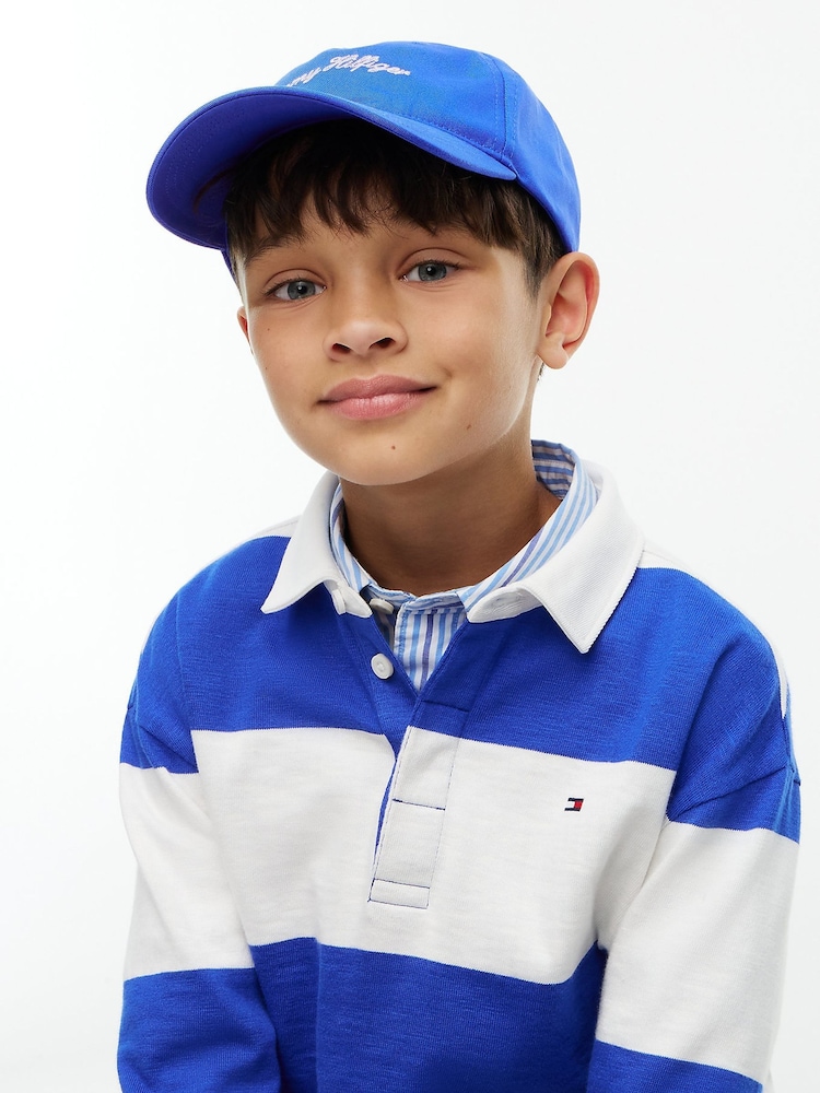 Tommy Hilfiger Blue Kids' Logo Embroidery Five-Panel Baseball Cap - Image 5 of 5