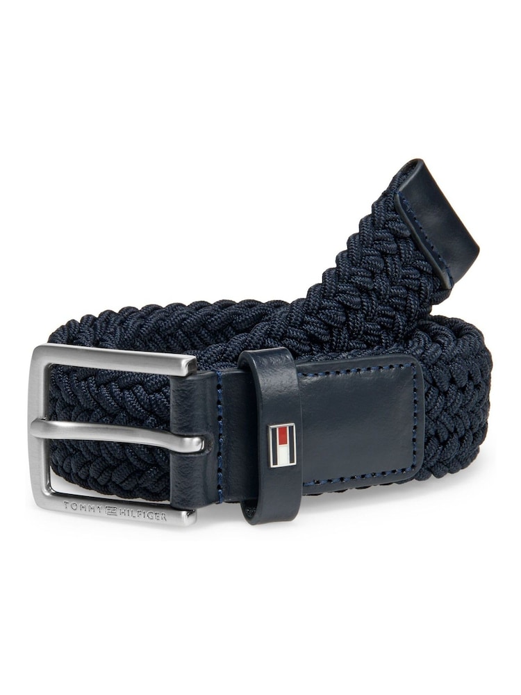 Tommy Hilfiger Blue Kids Braided Square Buckle Elastic Belt - Image 1 of 4
