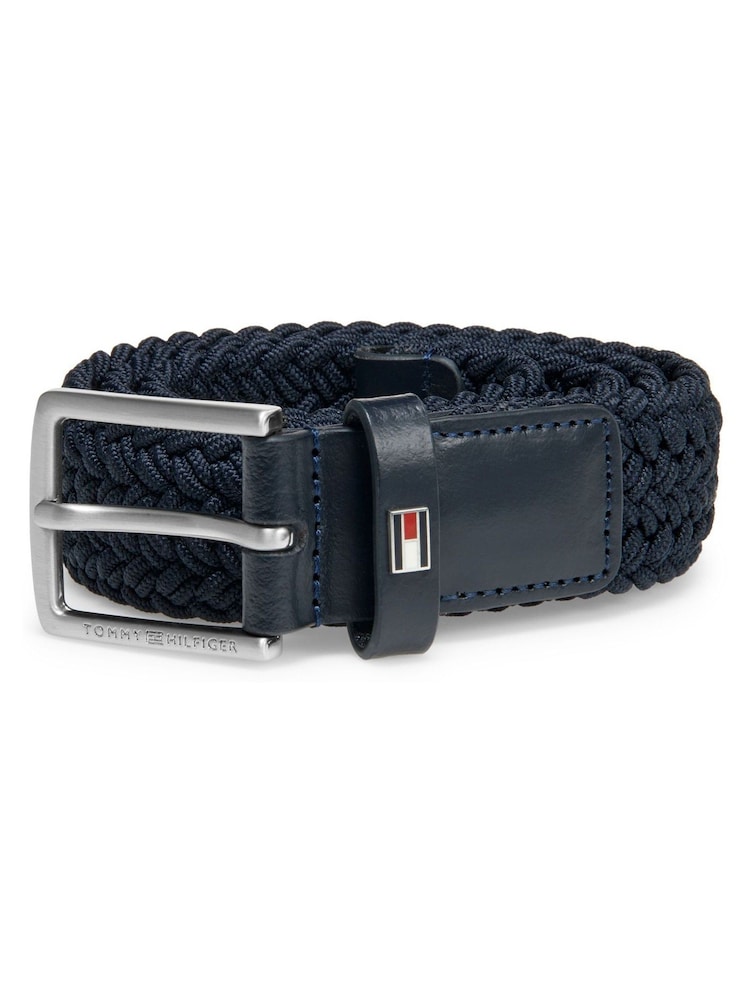 Tommy Hilfiger Blue Kids Braided Square Buckle Elastic Belt - Image 2 of 4
