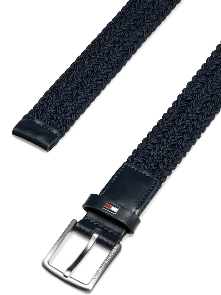 Tommy Hilfiger Blue Kids Braided Square Buckle Elastic Belt - Image 4 of 4