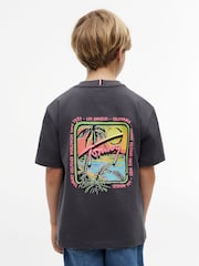 Tommy Hilfiger Black Back Logo Graphic Textured T-Shirt - Image 2 of 5