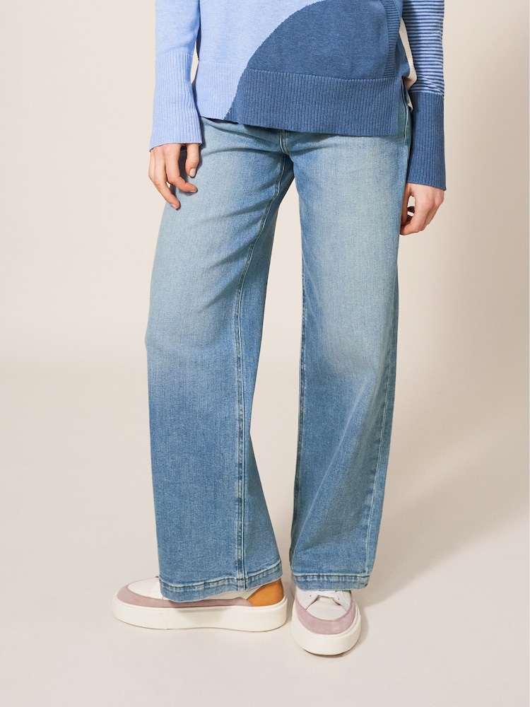 White Stuff Blue/White Wide Leg Sadie Jeans - Image 1 of 8