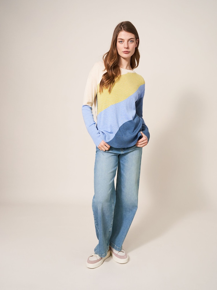 White Stuff Blue/White Wide Leg Sadie Jeans - Image 3 of 8