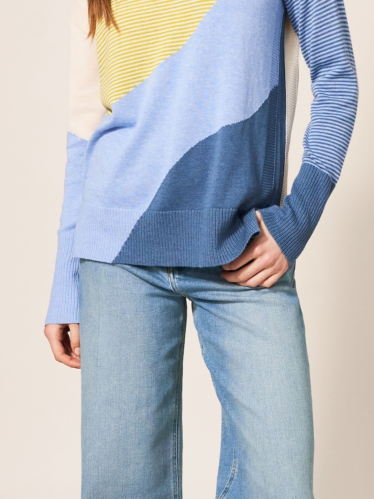 White Stuff Blue/White Wide Leg Sadie Jeans - Image 4 of 8