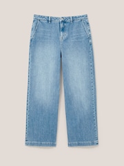 White Stuff Blue/White Wide Leg Sadie Jeans - Image 5 of 8