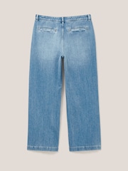 White Stuff Blue/White Wide Leg Sadie Jeans - Image 6 of 8