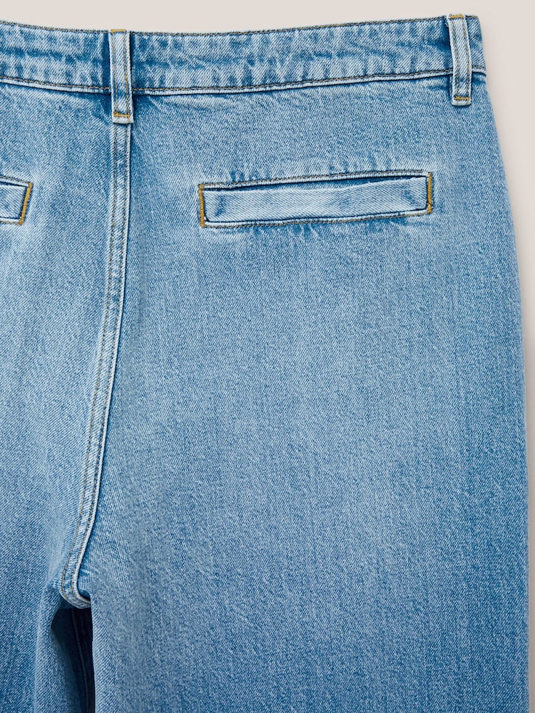 White Stuff Blue/White Wide Leg Sadie Jeans - Image 7 of 8