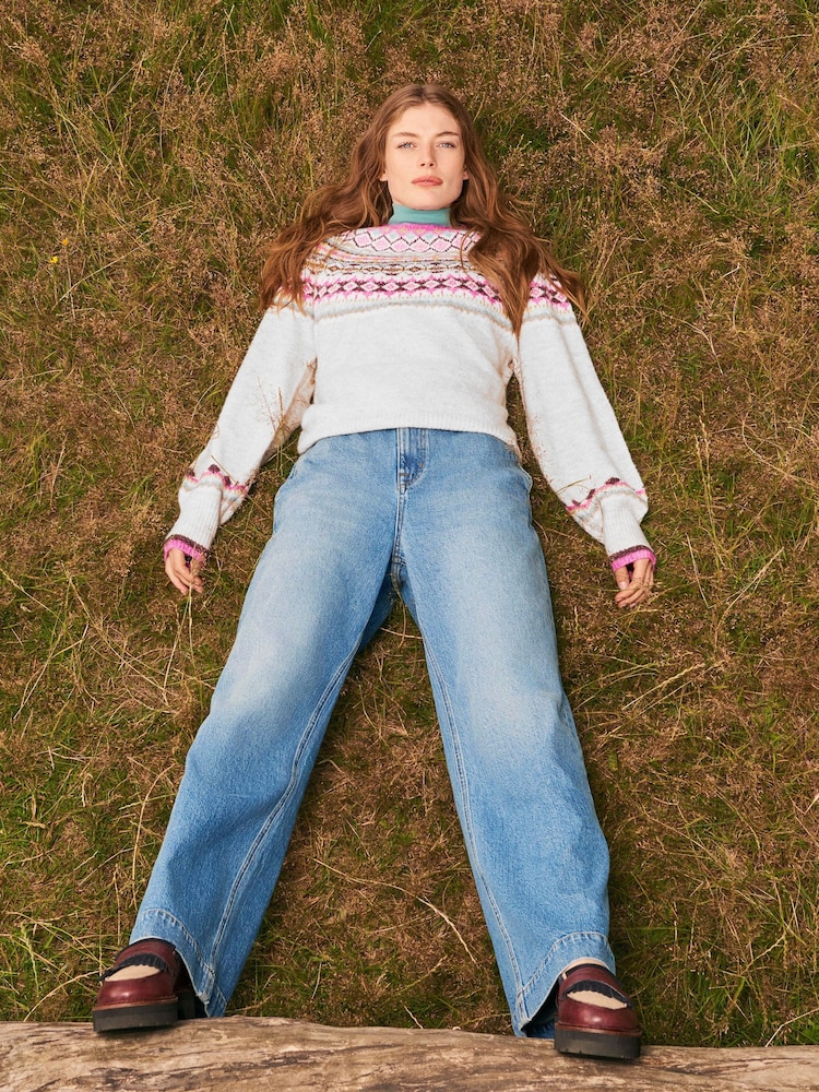 White Stuff Blue/White Wide Leg Sadie Jeans - Image 8 of 8