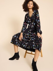 White Stuff Black Jersey Megan Midi Dress - Image 3 of 7