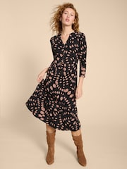 White Stuff Black Naya Jersey Dress - Image 1 of 7