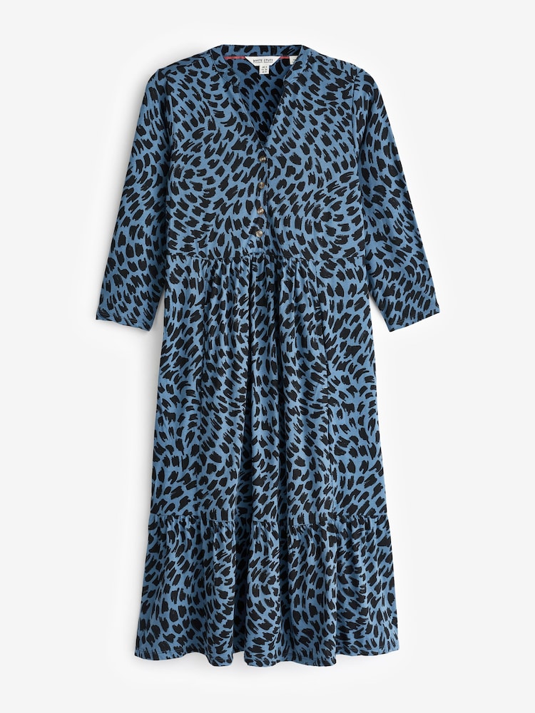 White Stuff Blue Naya Jersey Dress - Image 1 of 2