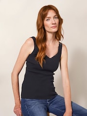 White Stuff Black 100% Cotton Sea Breeze Vest - Image 1 of 4