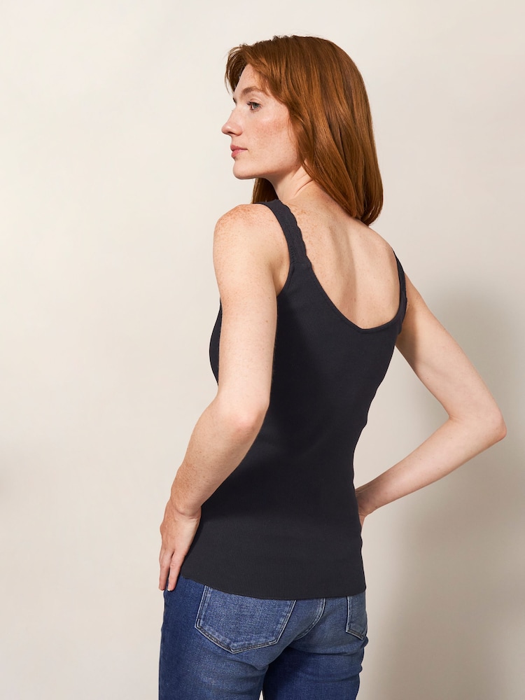 White Stuff Black 100% Cotton Sea Breeze Vest - Image 2 of 4