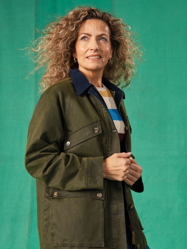 White Stuff Green Juniper Cotton Jacket - Image 1 of 8