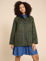 White Stuff Green Juniper Cotton Jacket - Image 2 of 8