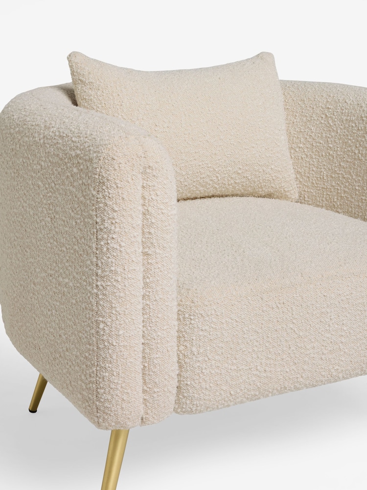 Lipsy Off White Snug Boucle Poppy Accent Chair - Image 8 of 8