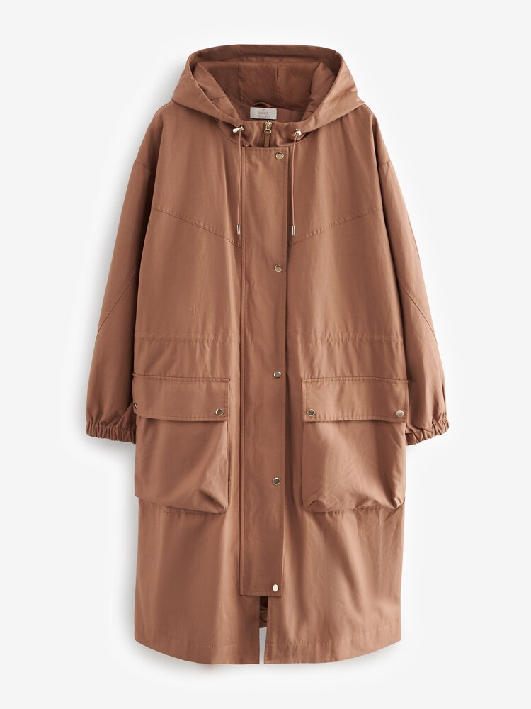 Parka Jacket Lightweight Shower Resistant Jacket YOURS Curve Green