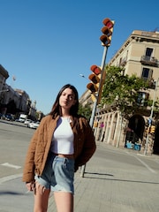 Rust Brown Quilted Jacket - Image 2 of 8