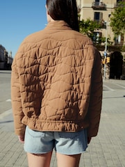Rust Brown Quilted Jacket - Image 4 of 8