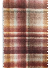 Orange/Plum Velvet Check Eyelet Lined Curtains - Image 6 of 6