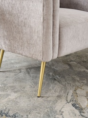 Lipsy Silver Grey Soft Chenille Poppy Accent Chair - Image 2 of 8