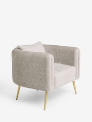 Lipsy Silver Grey Soft Chenille Poppy Accent Chair - Image 5 of 8