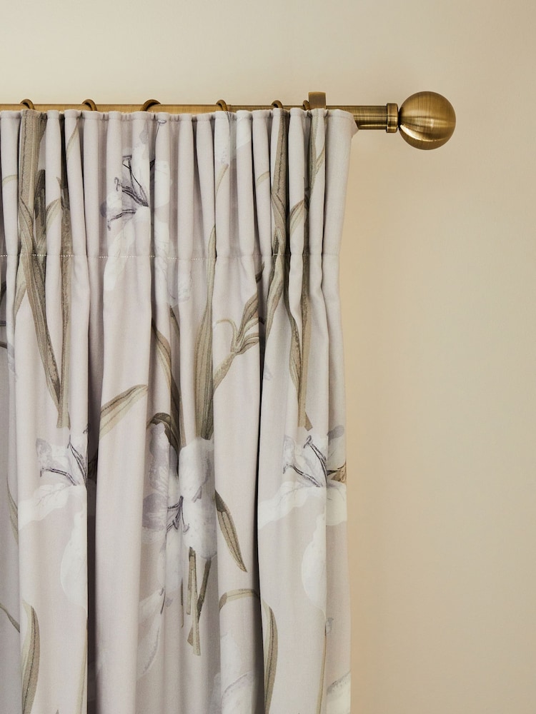 Natural Lily Floral Pencil Pleat Blackout/Thermal Curtains - Image 1 of 6