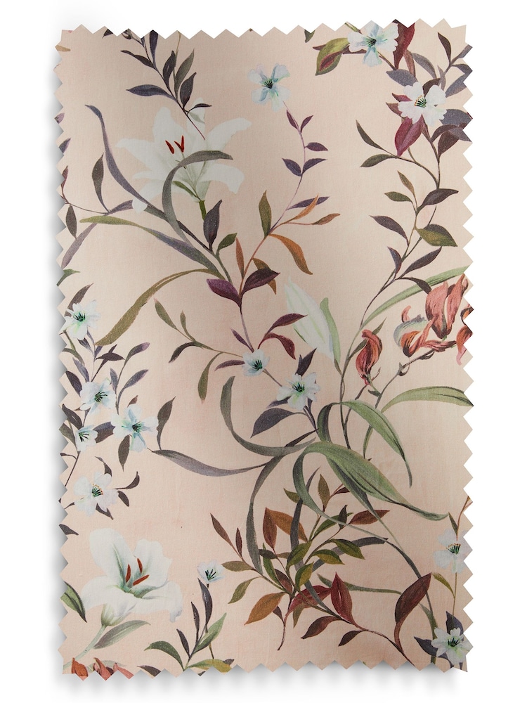 Pink Lily Floral Eyelet Blackout/Thermal Curtains - Image 8 of 8 Pink Lily Floral Eyelet Blackout/Thermal Curtains - Image 8 of 8