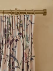 Pink Lily Floral Pencil Pleat Blackout/Thermal Curtains - Image 1 of 8