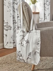 Grey Floral Eyelet Blackout/Thermal Curtains - Image 6 of 8