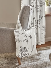 Grey Floral Pencil Pleat Blackout/Thermal Curtains - Image 6 of 8