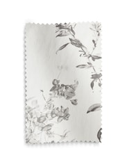 Grey Floral Pencil Pleat Blackout/Thermal Curtains - Image 7 of 8
