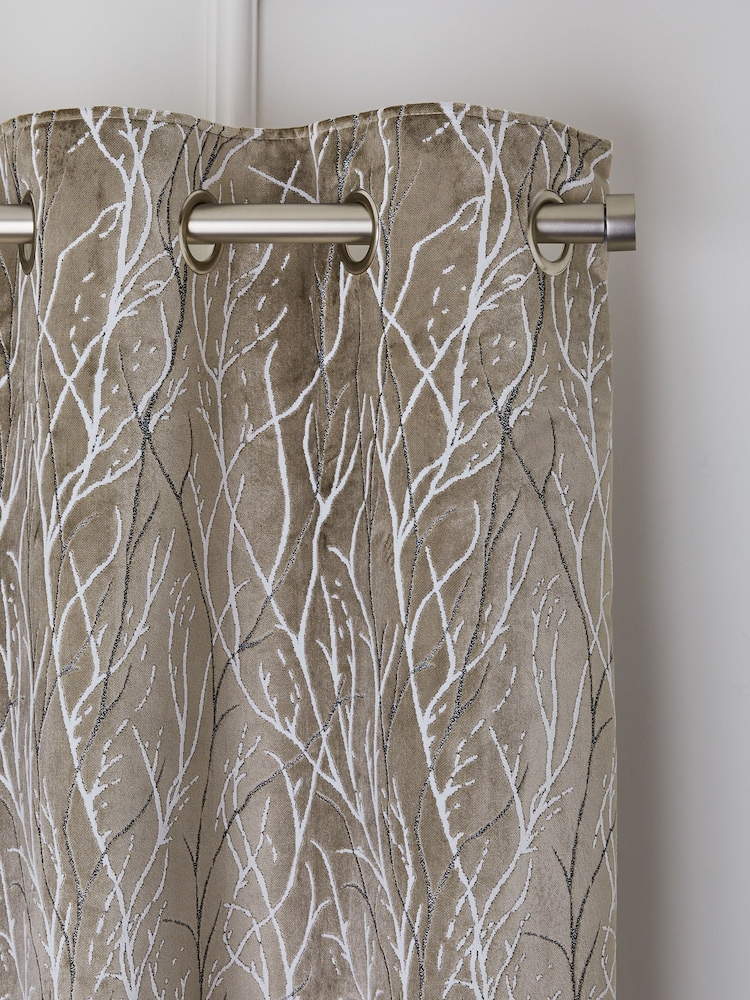Coleção Luxe Heavyweight Cut Velvet Twig Ilhets Forradas com Cortinas - Imagem 1 de 6