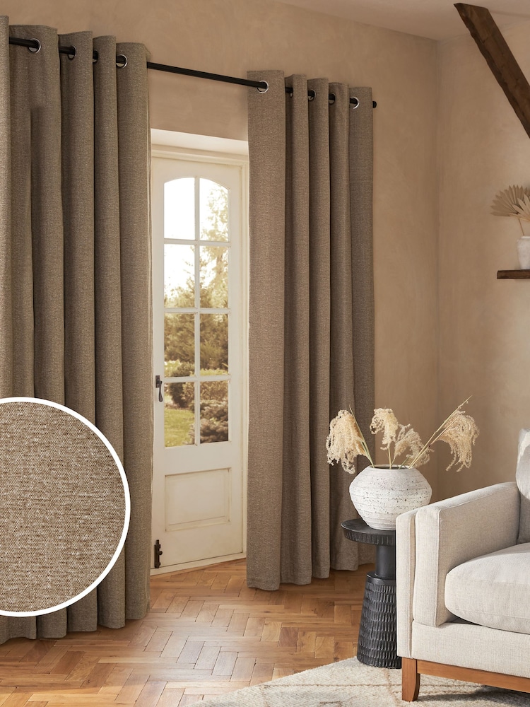 Cortinas aconchegantes forradas com ilhós de chenille - Imagem 1 de 5