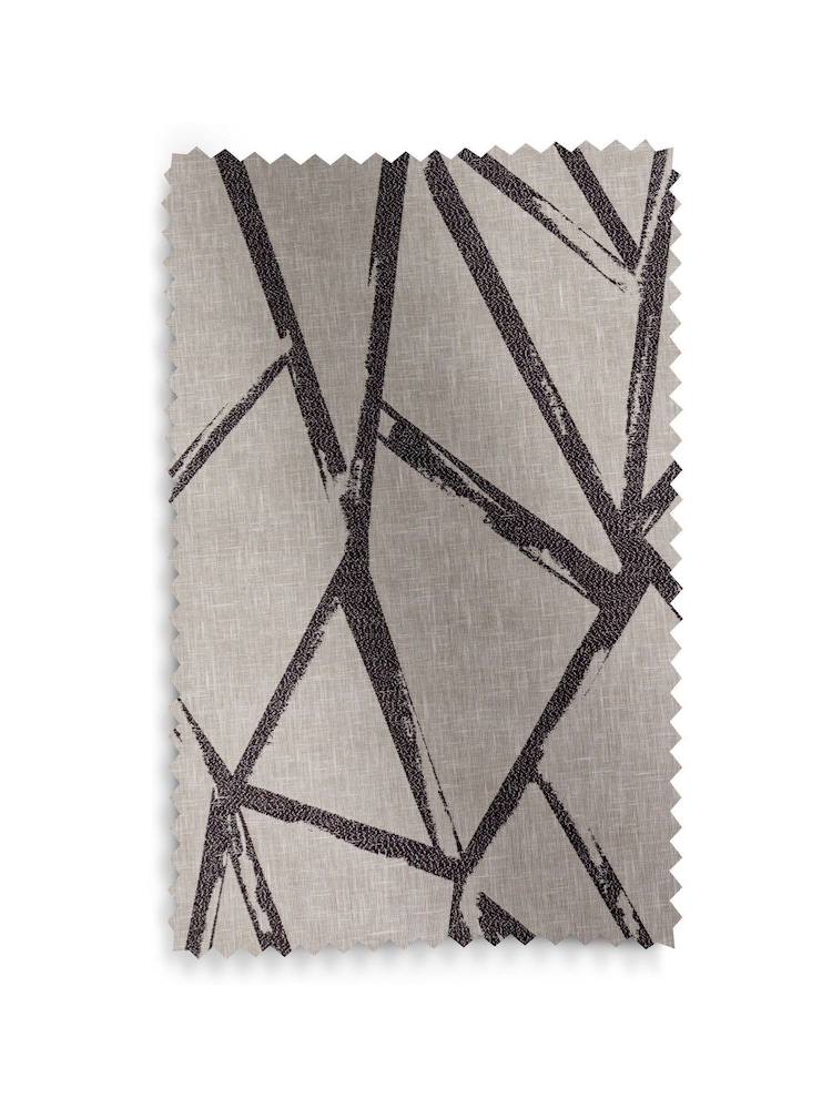 Monochrome Black Abstract Lines Jacquard Eyelet Lined Curtains - Image 5 of 5 Monochrome Black Abstract Lines Jacquard Eyelet Lined Curtains - Image 5 of 5