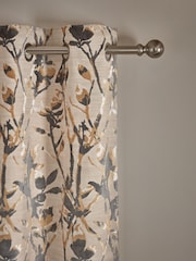 Natural Collection Luxe Heavyweight Cut Velvet Floral Eyelet Lined Curtains - Image 1 of 5