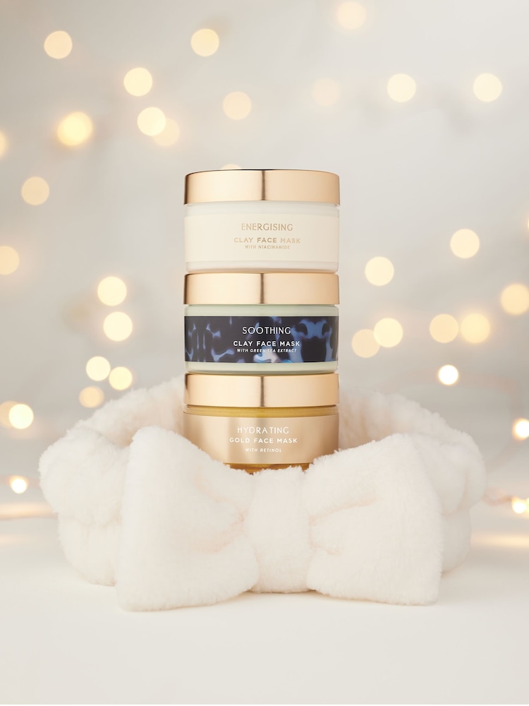 Set of 3 Glimmer & Glow Face Masks and Bow Headband Gift Set - Image 2 of 4