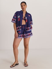 Simply Be Blue Dolce Vita T-Shirt Short Co-ord Set - Image 1 of 4