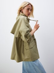 Khaki - Nieprzemakalny płaszcz przeciwdeszczowy z kapturem - Image 3 of 9