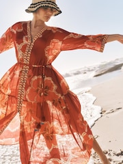 Monsoon Pink Yasmin Floral Midi Tunic Dress - Image 1 of 4