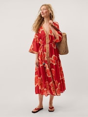 Monsoon Pink Yasmin Floral Midi Tunic Dress - Image 2 of 4
