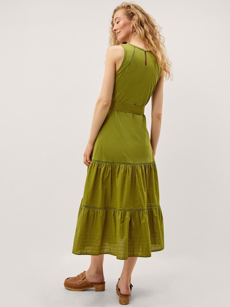 Monsoon Green Jen Belted Jersey Maxi Dress - Image 2 of 4 Monsoon Green Jen Belted Jersey Maxi Dress - Image 2 of 4